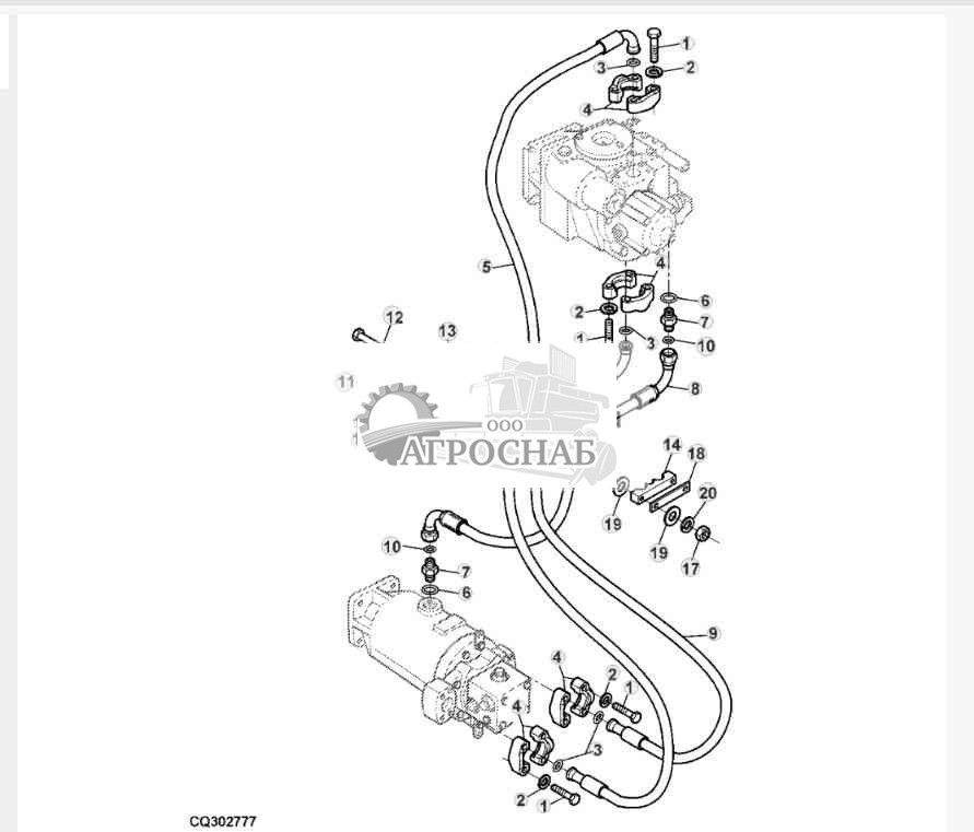 Трубопроводы гидростатического насоса 